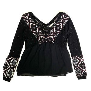 Abercrombie & Fitch Laced up Sweater Blouse